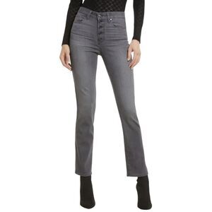 Paige Cindy Jeans Exposed Button Fly Hi Waist Ankle Black Wash Size 29 Pristine